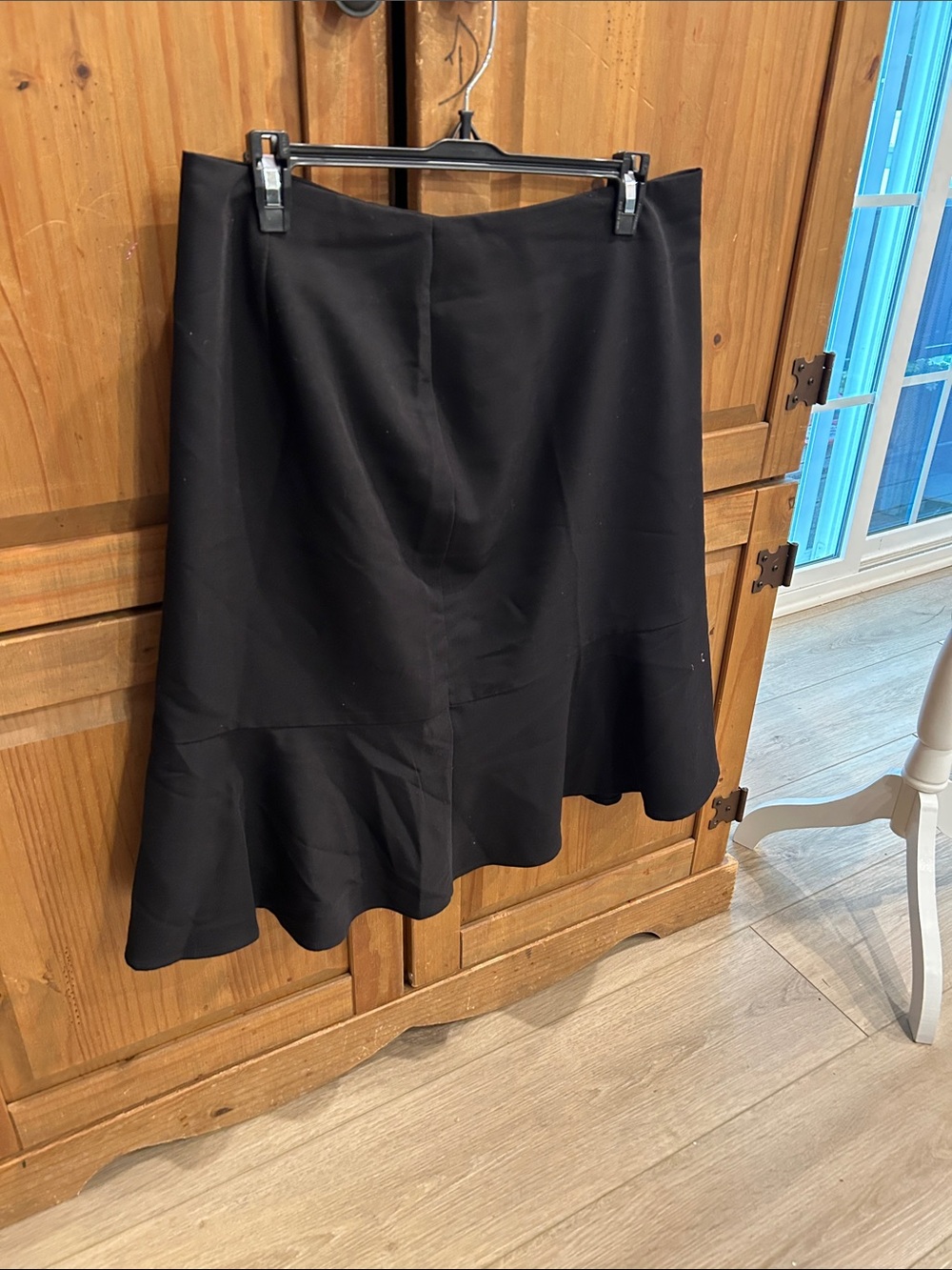 Worthington Black Flared Ruffle Hem A-Line Skirt